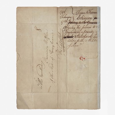 Lot 2 - Letter to First Pennsylvania Governor Thomas Mifflin (1744-1800) regarding Militia Flag designs