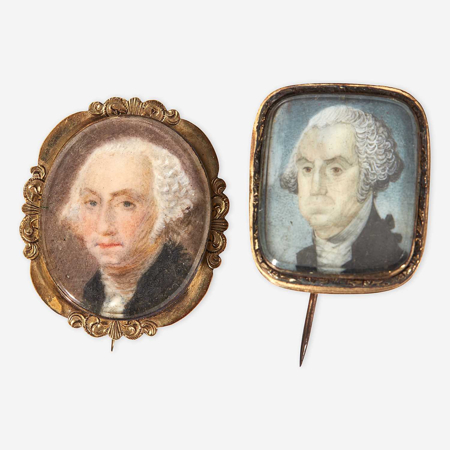 Lot 4 - Two commemorative portrait miniatures of George Washington
