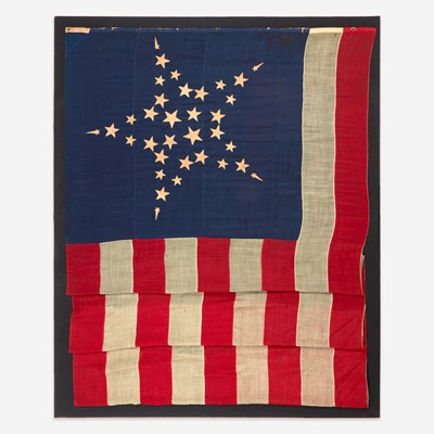 Lot 6 - A rare Civil War 34 "Grand Luminary Shooting Star" Flag commemorating Kansas statehood