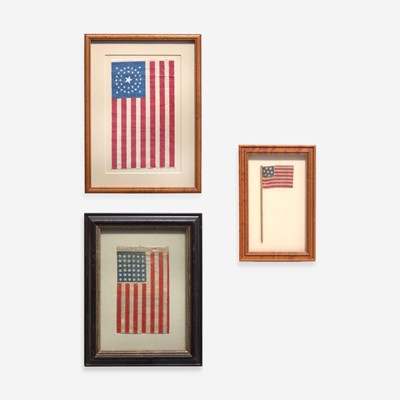 Lot 15 - Three printed American parade Flags: 37-Star, 36-Star and 7-Star