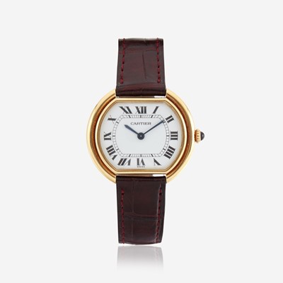Lot 232 - An eighteen karat gold watch, Cartier