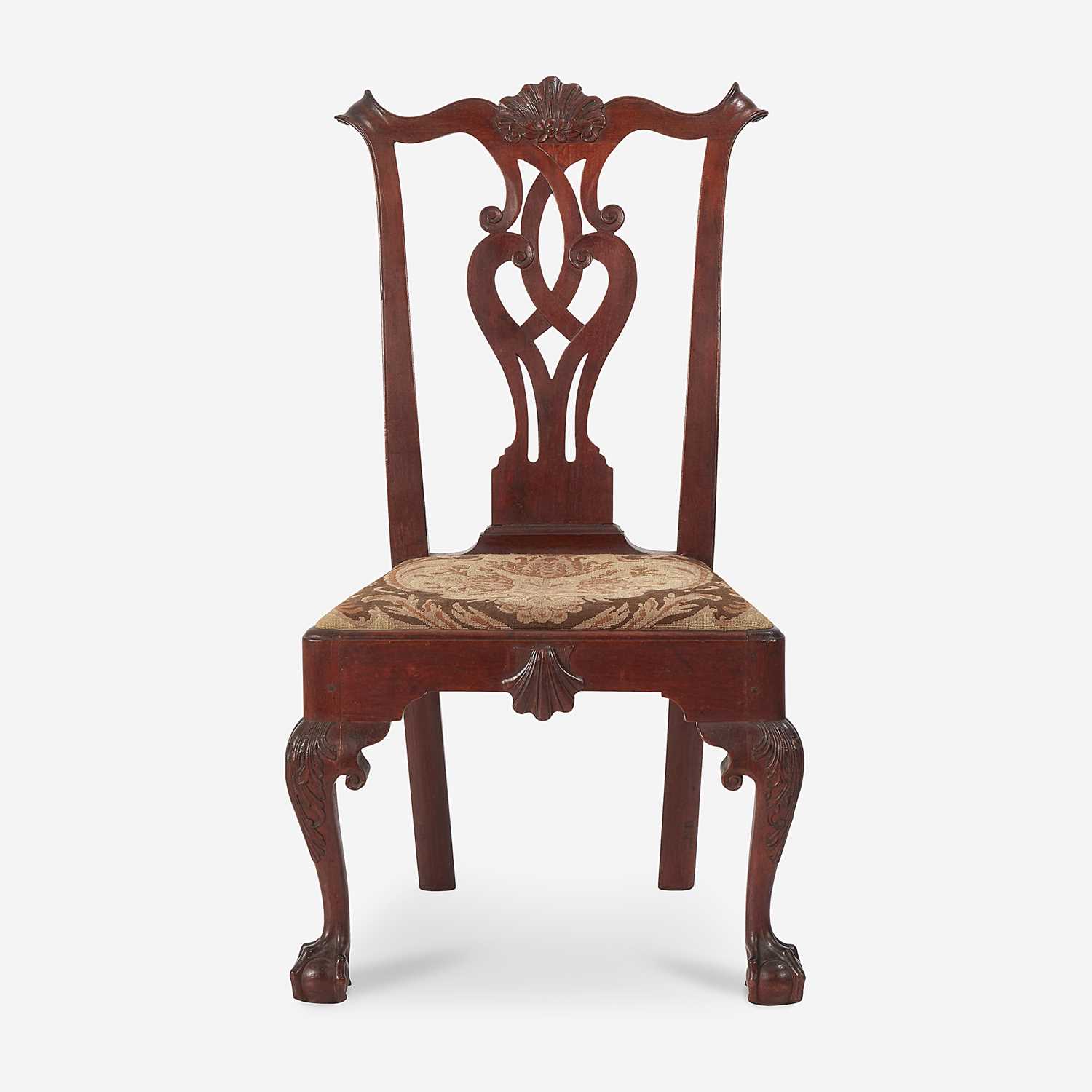 Lot 96 - A Chippendale carved mahogany side chair
