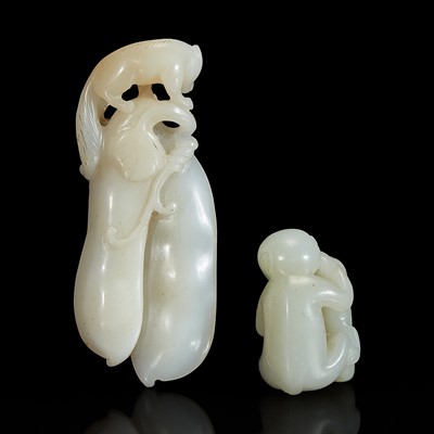 Lot 133 - Two Chinese white jade pendants
