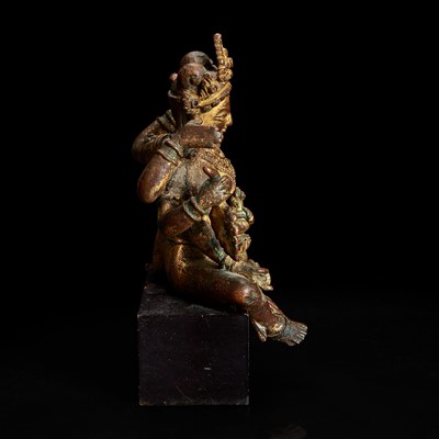 Lot 171 - A Nepalese gilt copper alloy figure of Vasudhara 尼泊尔持世菩萨鎏金铜造像