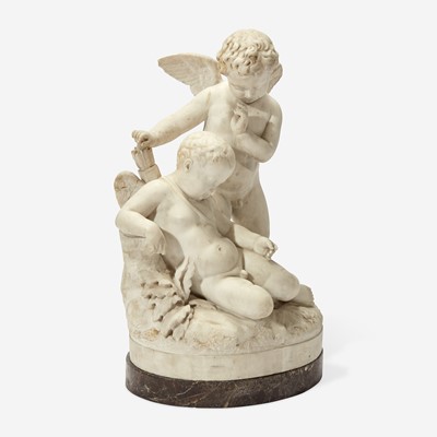 Lot 154 - An Italian White Marble Sculpture of Two Putti