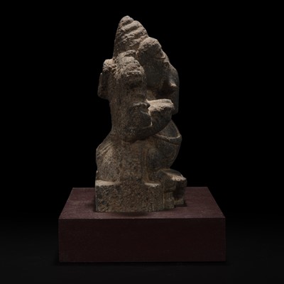 Lot 156 - A carved stone figure of Ganesh 象神石雕
