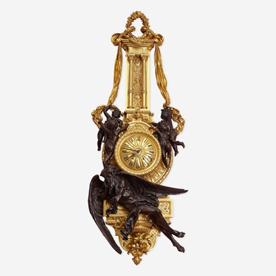 Lot 157 - A Fine and Large Louis XVI Style Gilt and Patinated Bronze Cartel Clock