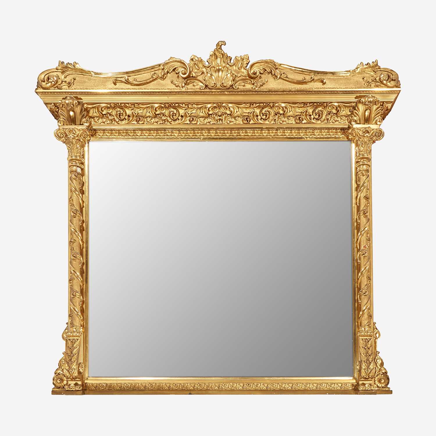 Lot 38 - A Large Classical Giltwood Overmantel Mirror