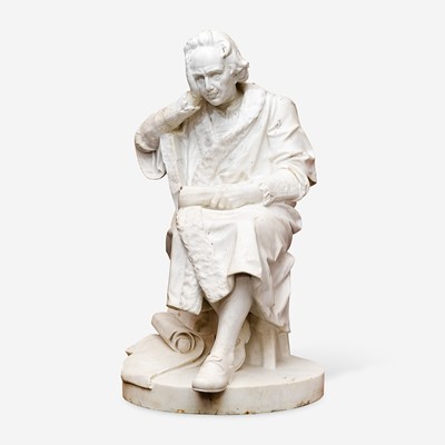 Lot 141 - An Italian Carved Marble Sculpture of a Scholar