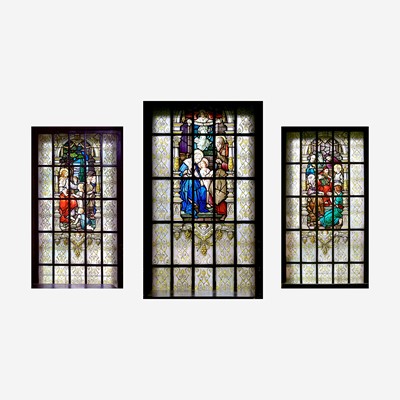 Lot 228 - Three Large Gothic Style Stained Glass Windows