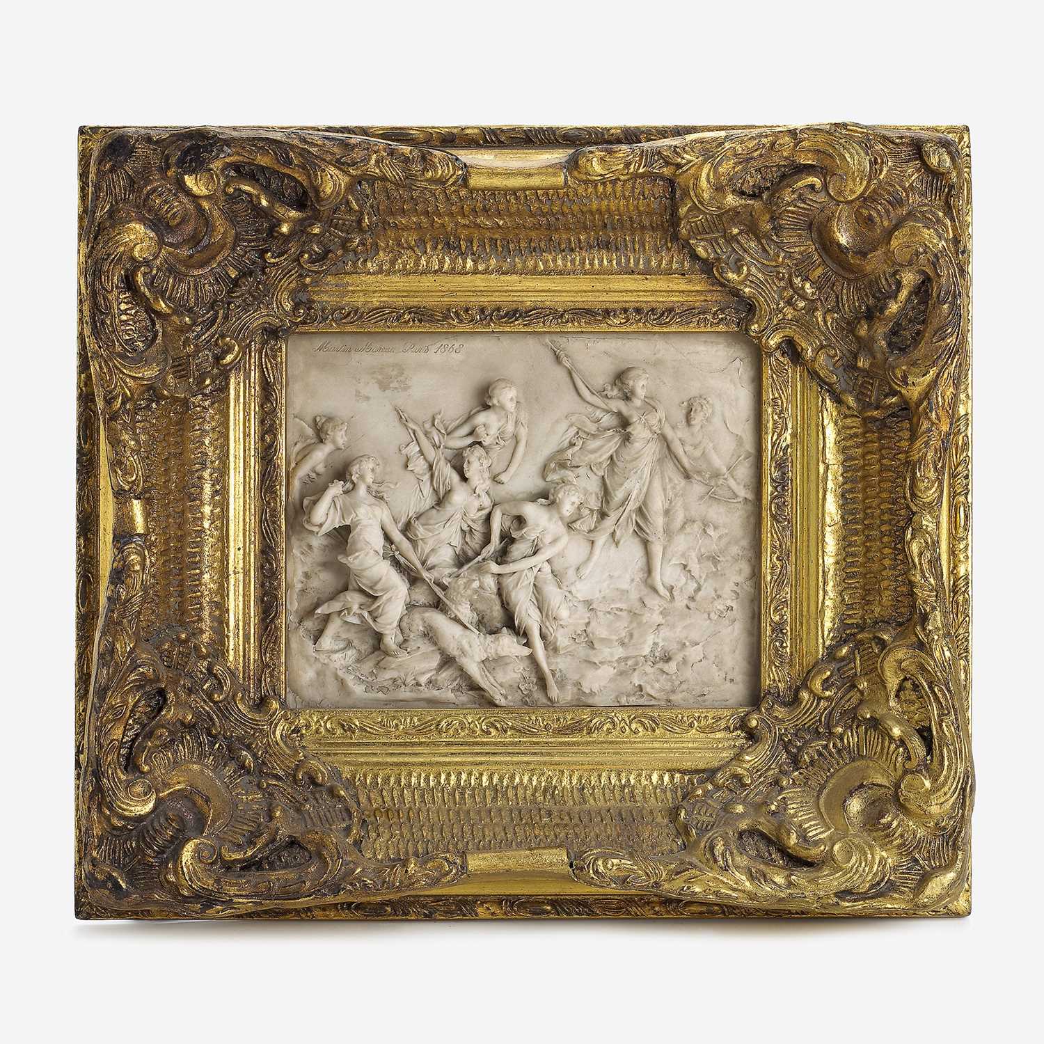 Lot 14 - A French Composition Marble Wall Plaque