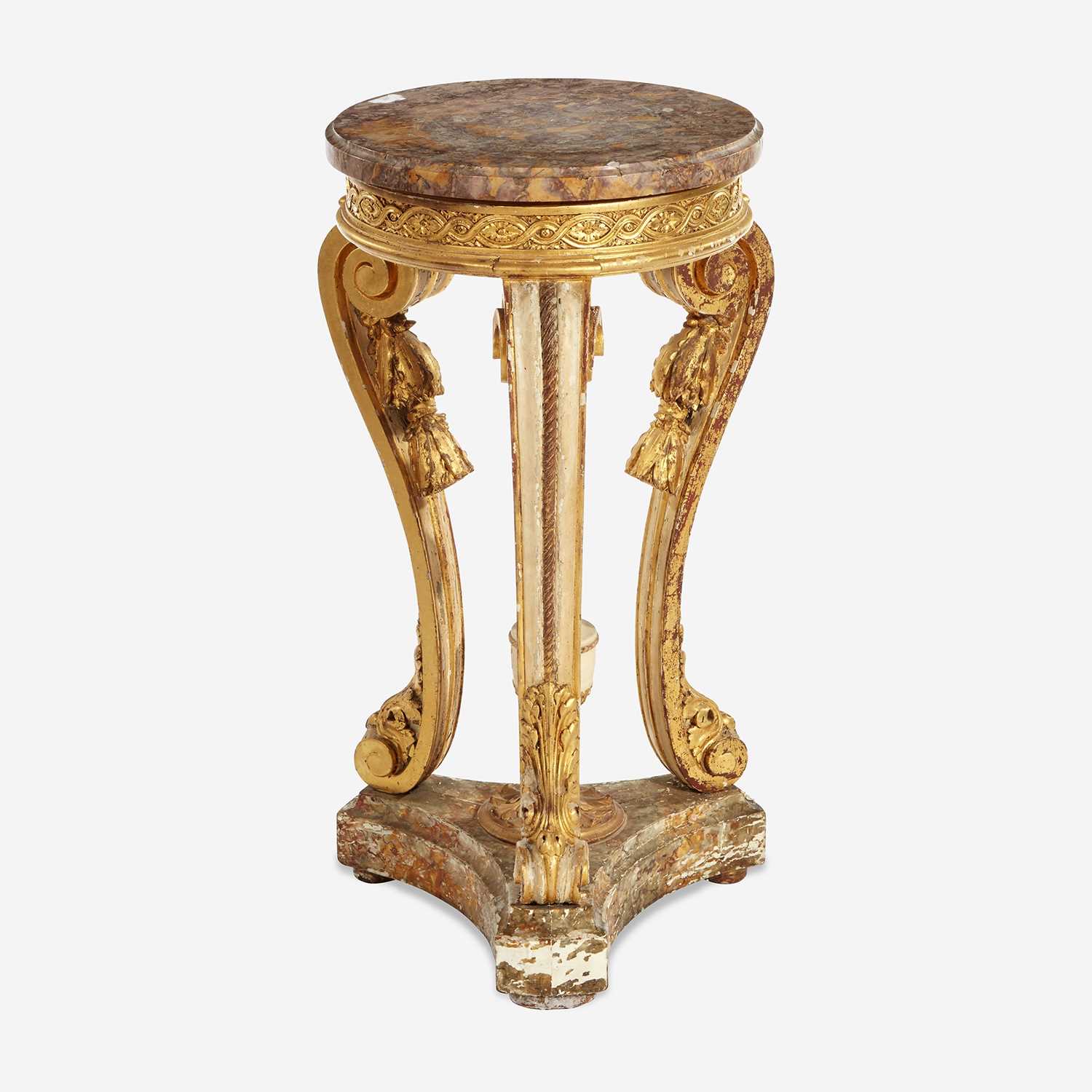 Lot 9 - A Louis XV Style White-Painted and Parcel-Gilt Marble-Topped Jardinière