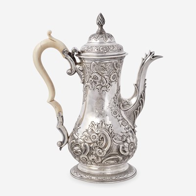 Lot 190 - A George III Sterling Silver Armorial Coffeepot