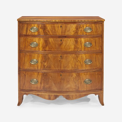 Lot 140 - A Federal inlaid mahogany bowfront chest of drawers