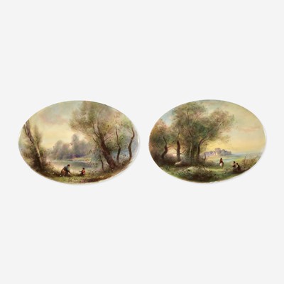 Lot 125 - Two Royal Worcester Oval Plaques Painted by Harry Davis (English, 1885-1970)