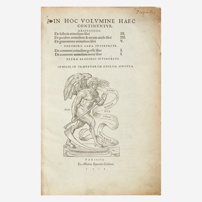Lot 57 - [Early Printing] Aristotle