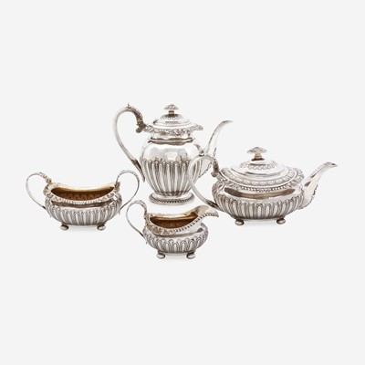 Lot 194 - A George III Four-Piece Sterling Silver Tea and Coffee Service