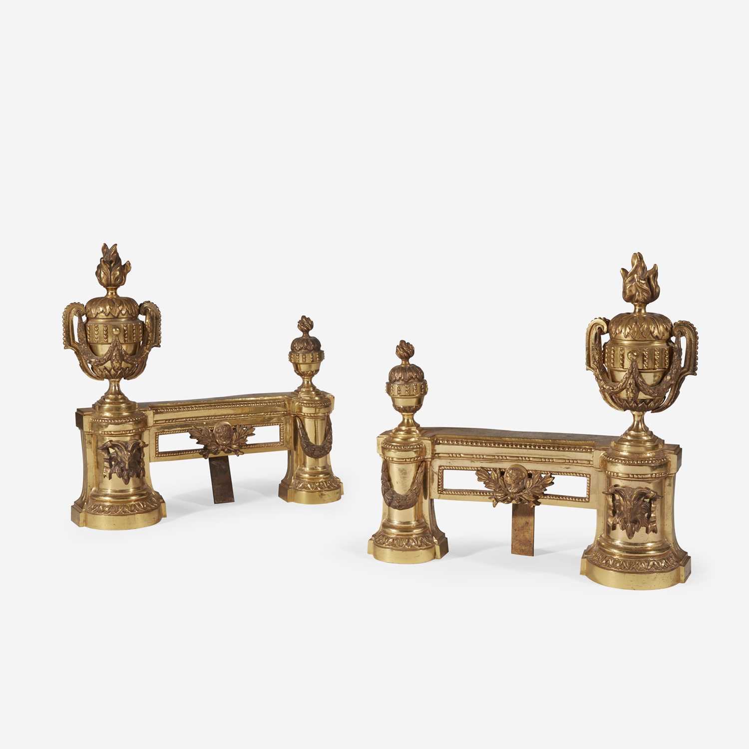Lot 34 - A Pair of Louis XVI Style Gilt-Bronze Chenets