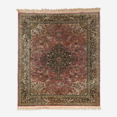Lot 178 - A Chinese Qum Design Silk Carpet