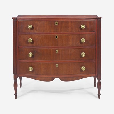 Lot 170 - A Federal carved mahogany bowfront chest of drawers