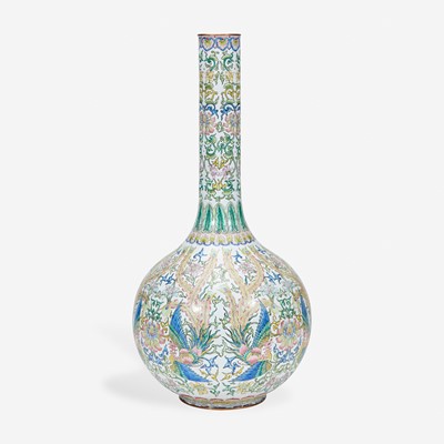 Lot 63 - A large Chinese enameled copper vase 铜胎画珐琅花瓶