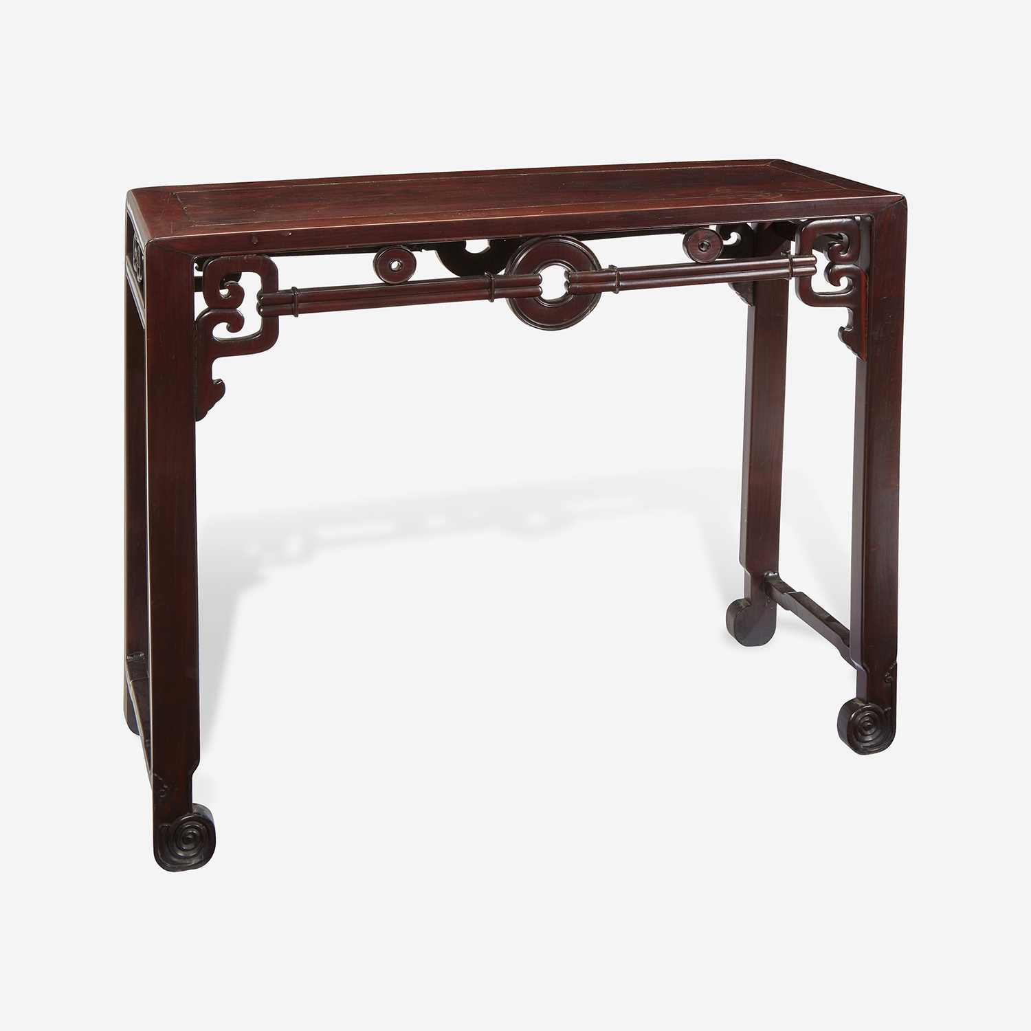 Lot 141 - A Chinese hardwood side table