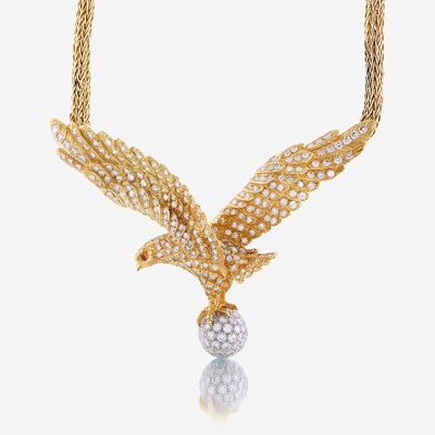 Lot 23 - An eighteen karat gold and diamond necklace, Mapamenos Natepas