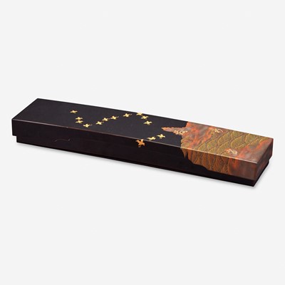 Lot 221 - A Japanese lacquer poetry slip box
