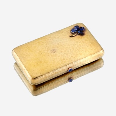 Lot 33 - An eighteen karat gold and sapphire case, Fabergé