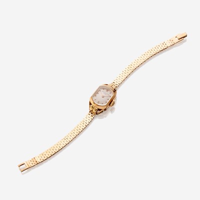 Lot 185 - A lady's eighteen karat gold watch with later added fourteen karat gold bracelet, Patek Philippe