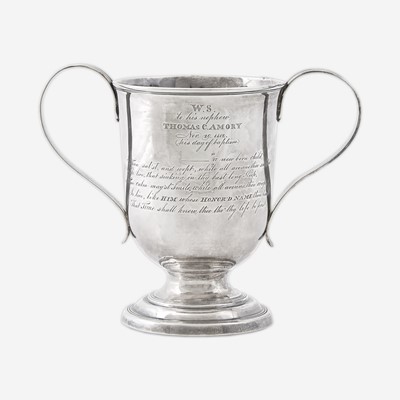 Lot 179 - A silver two-handled presentation cup