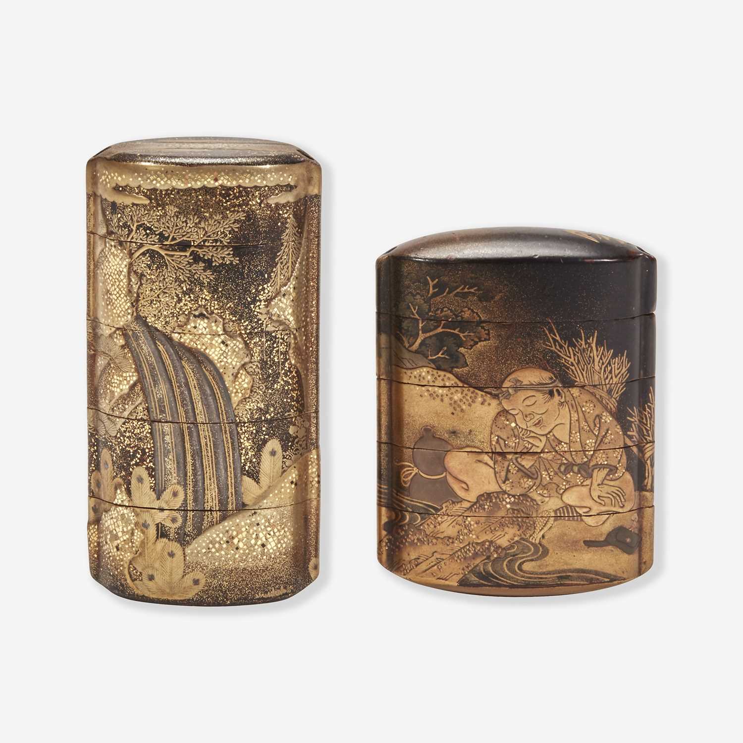 Lot 192 - Two Japanese lacquered inro 日本印笼一组两件