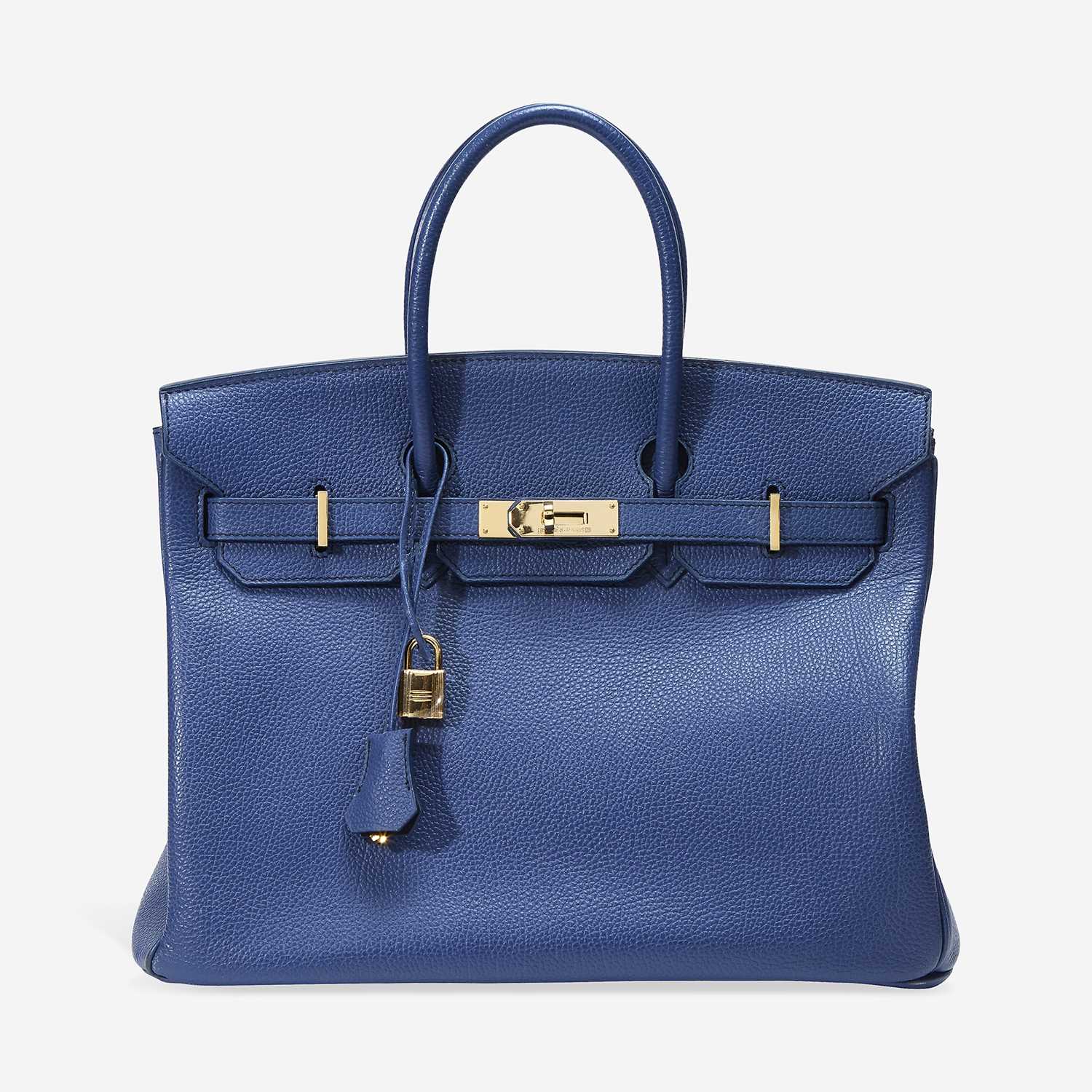 Lot 70 - A blue de malte togo leather gold hardware Birkin bag 35, Hermès