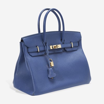Lot 70 - A blue de malte togo leather gold hardware Birkin bag 35, Hermès