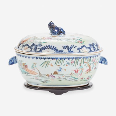 Lot 126 - A Chinese Export Porcelain Famille Rose-Decorated 'Fisherman' Tureen and Cover