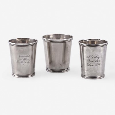 Lot 186 - Three coin silver julep cups