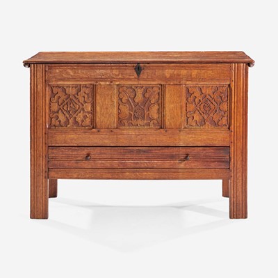 Lot 51 - A William & Mary carved oak "Hadley" chest with drawer