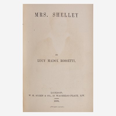Lot 43 - [Autographs & Manuscripts] [Shelley, Mary] Rossetti, Lucy Madox