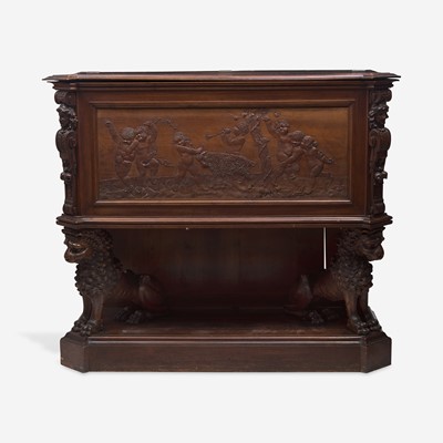 Lot 2 - A Renaissance Revival Carved Walnut Chest on Stand