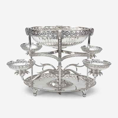 Lot 79 - A George III Sterling Silver Five-Basket Epergne