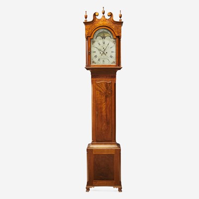 Lot 161 - A Federal inlaid mahogany tall case clock