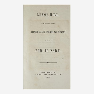 Lot 116 - [Philadelphia] [Lemon Hill] (Keyser, Charles S.)