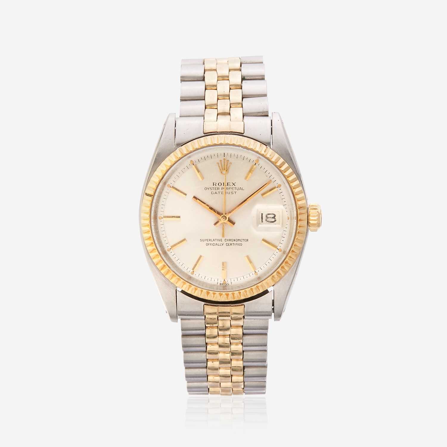 Lot 189 - A stainless steel and gold bracelet watch, Rolex