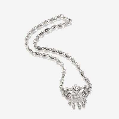 Lot 107 - A diamond and palladium necklace, Tiffany & Co.