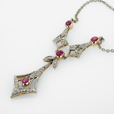 Lot 214 - A Ruby, Diamond, and 18K Gold Necklace