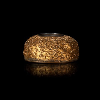 Lot 5 - A small Chinese gilt copper alloy water coupe 铜鎏金小水盂