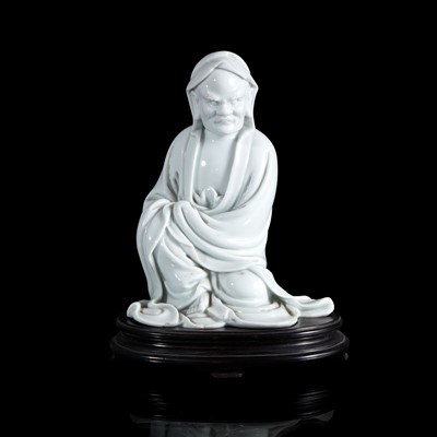 Lot 18 - A Chinese blanc de Chine figure of Bodhidharma 德化瓷菩提达摩