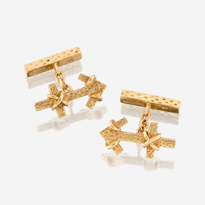 Lot 187 - A pair of gold cufflinks, Tiffany & Co.
