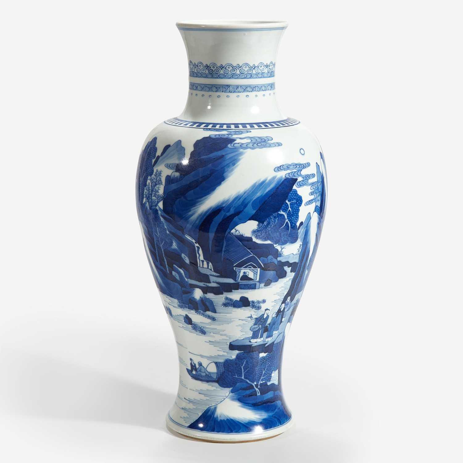 Lot 51 - A Chinese blue and white porcelain baluster vase