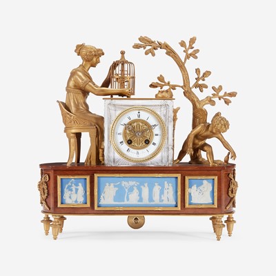 Lot 62 - A Napoleon III Gilt Bronze and Cut Glass Figural Mantel Clock